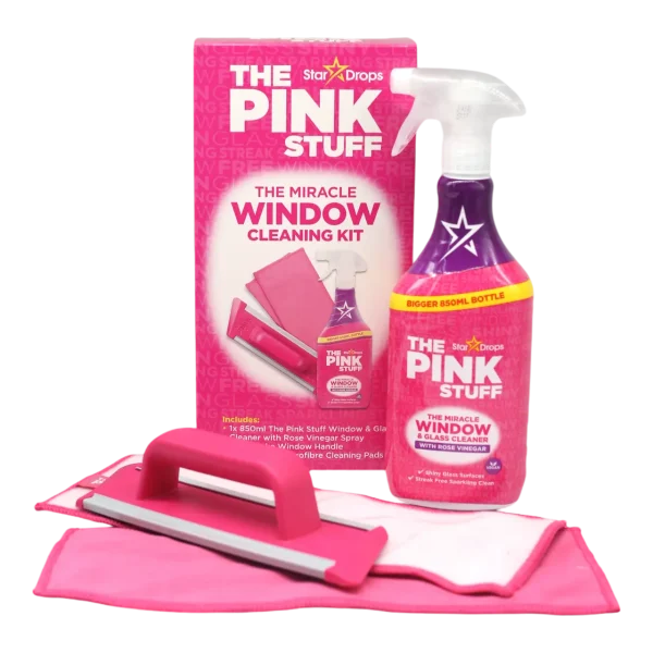 6539604605_w640_h640_pink-stuff-nabor Набір для миття вікон The Pink Stuff Window Cleaning Kit (2 серветки + щітка + рідина), 1 шт