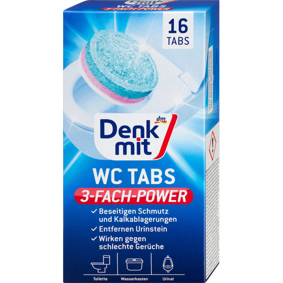 denkmitwcreinigertabs1-570x570 Таблетки для очищення унітазу з формулою крафта Denkmit WC, 16 шт