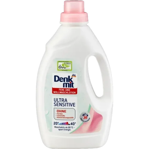 Гіпоалергенний гель для прання Denkmit Ultra Sensitive для делікатних і вовняних тканин, 1.5 л