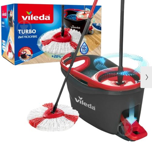 швабра віледа Швабра Vileda Turbo Turbo 2in1 Microfibre набір швабра та відро з віджимом, 1 шт