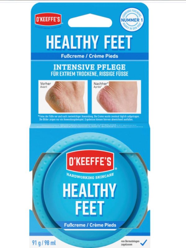 Крем для п’яток зволожує та заживлює тріщини, Healthy Feet O’Keeffe’s 91 г