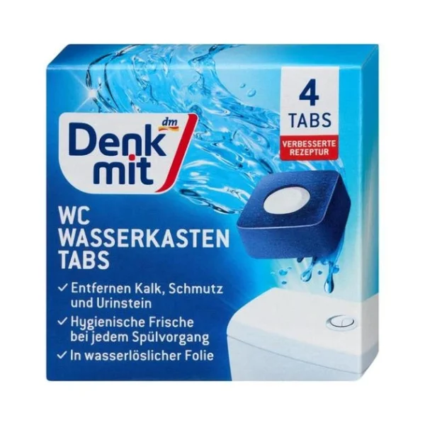 593608052 Таблетки для зливного бачка Denkmit 2 в 1, 4 шт х 50 г
