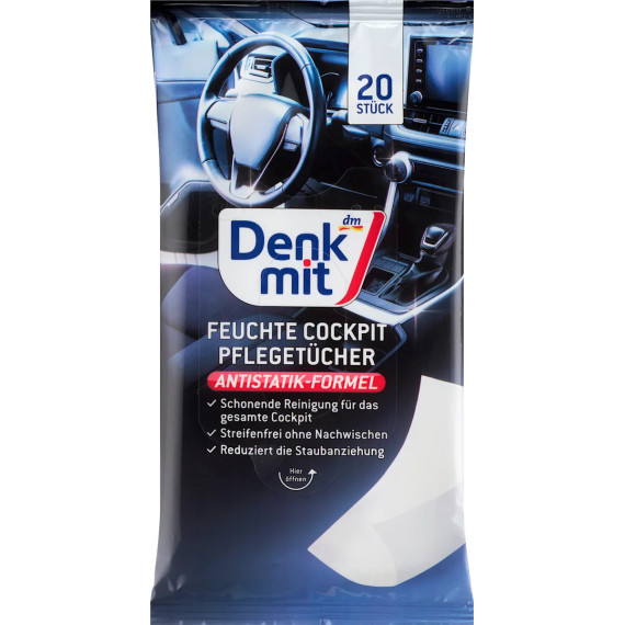 Вологі серветки для догляду за салоном автомобіля Denkmit 20 шт