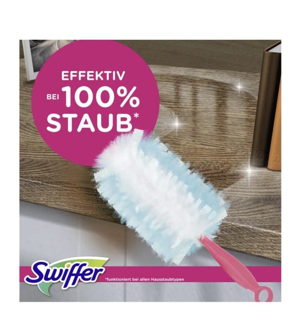 Щітка-магніт з 3 запасками від пилу для сухого прибирання Swiffer Duster Staubmagnet Kit Pink Limited Edition