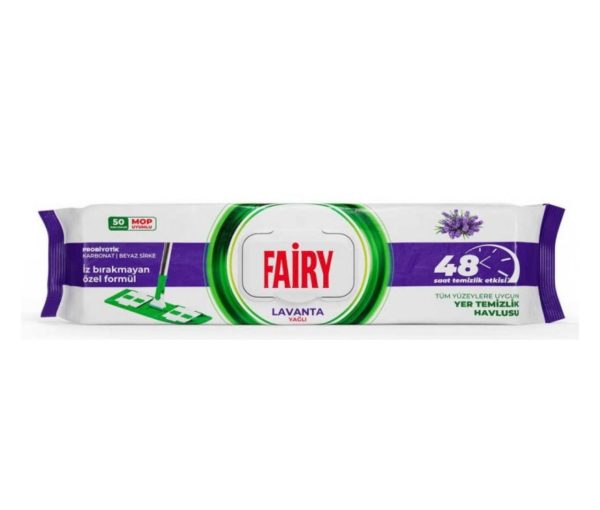 ф Серветки вологі для прибирання підлоги Fairy Lavanta з ароматом лаванди, 50 шт