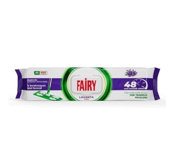 ф2 Серветки вологі для прибирання підлоги Fairy Lavanta з ароматом лаванди, 50 шт