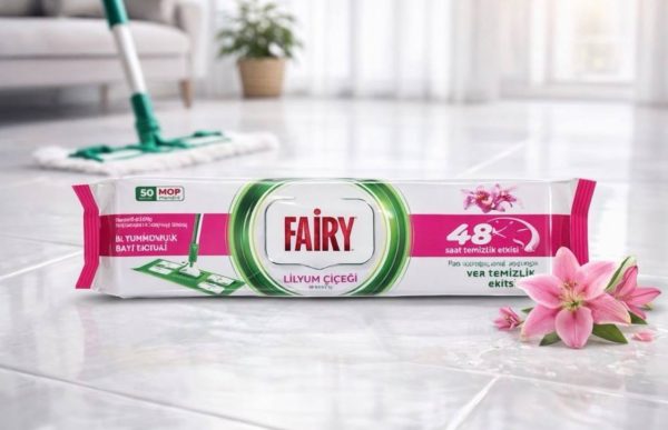 Вологі універсальні серветки сумісні зі шваброю для миття підлоги Fairy Лілія, 50 шт.