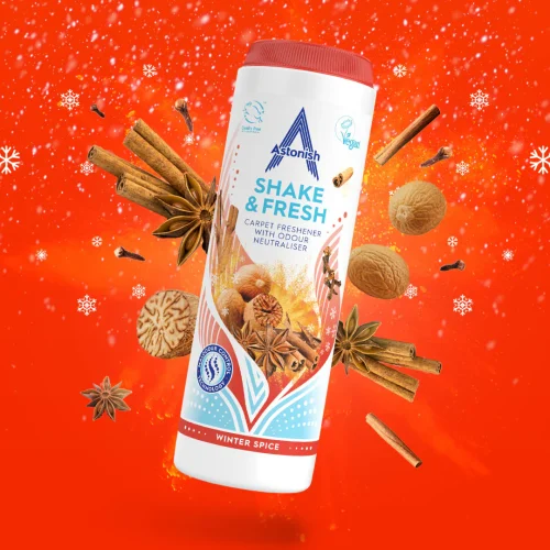 Сухий освіжувач для килимів Astonish Shake & Fresh Winter Spice (Зимові спеції)