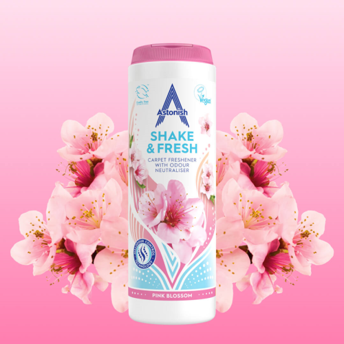Сухий освіжувач для килимів Astonish Shake & Fresh Pink Blossom (Весняний цвіт)