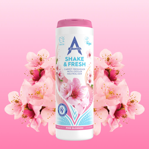 Сухий освіжувач для килимів Astonish Shake & Fresh Pink Blossom (Весняний цвіт)