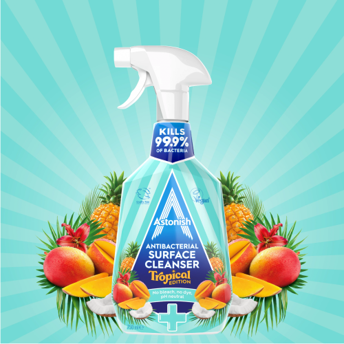 C9100-scaled Антибактеріальний засіб для очищення поверхонь Astonish Anti Bacterial Surface Cleaner Tropical Breeze (тропічний аромат) (750 мл)