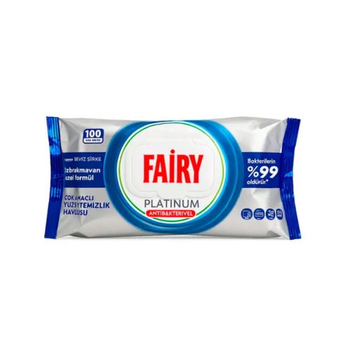 sdvsdvsd1v32s1dv3dsv Антибактеріальні вологі серветки для прибирання Fairy Platinum, 100 шт